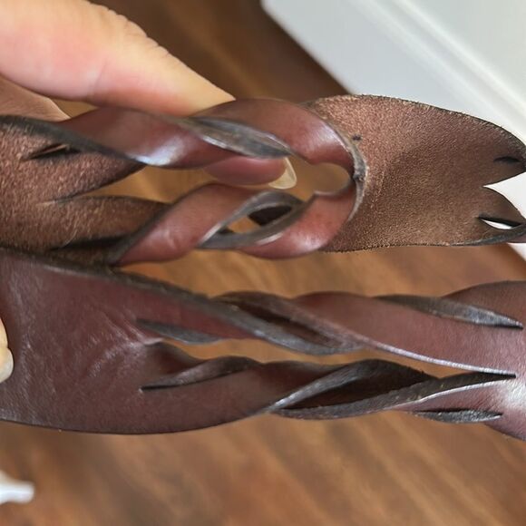 Fossil Wide Brown Twisted Leather Belt - Picture 8 of 8